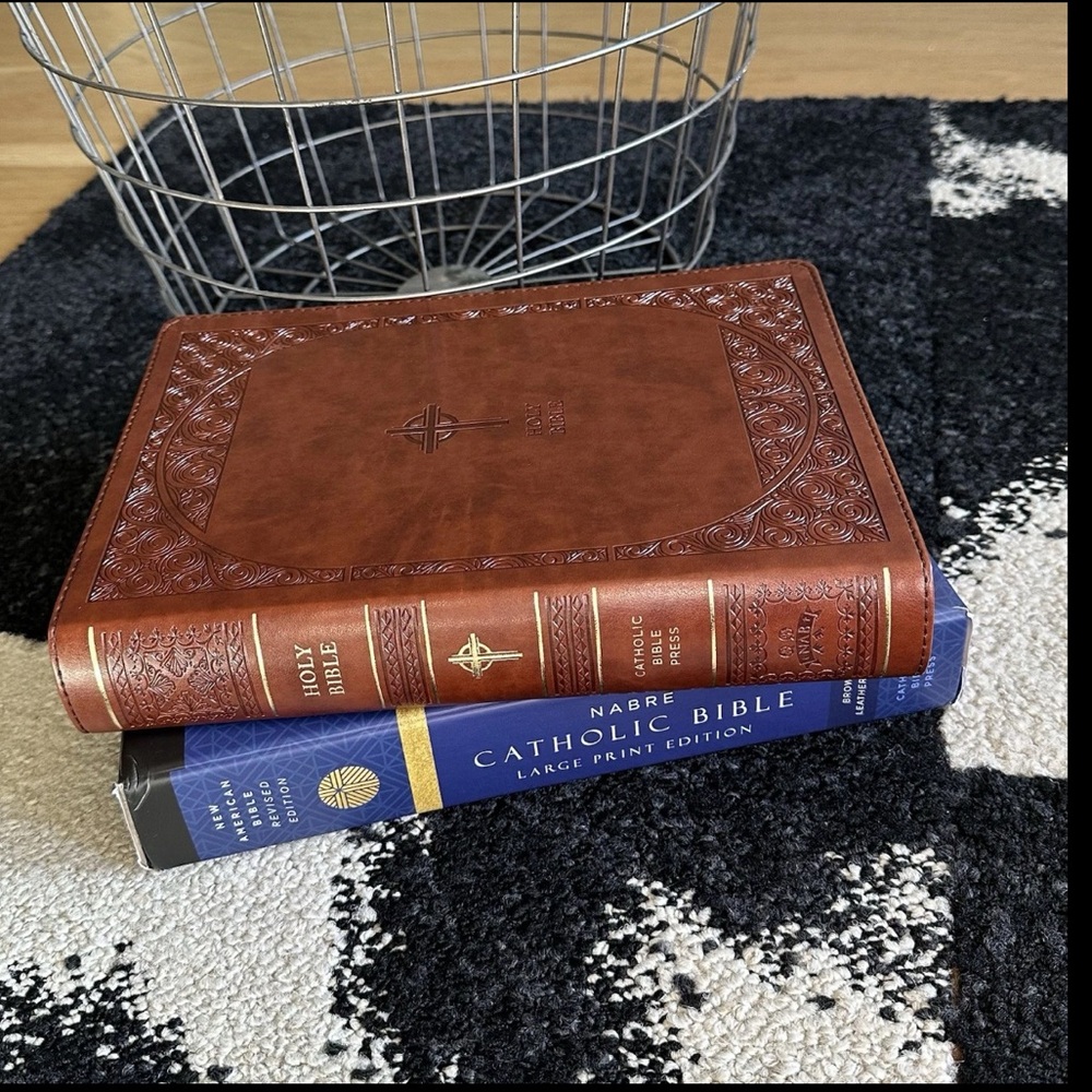 *NIB* CATHOLIC BIBLE Revised Edition Large Print in Brown Leathersoft